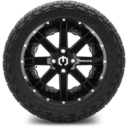 14" MODZ Assault Glossy Black - Tire and Wheel Combo