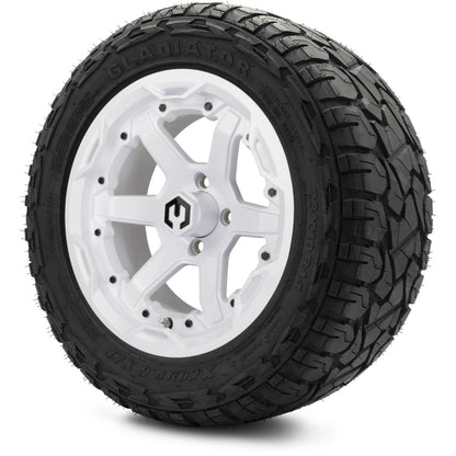 14" MODZ Gladiator Glossy White - Tire and Wheel Combo