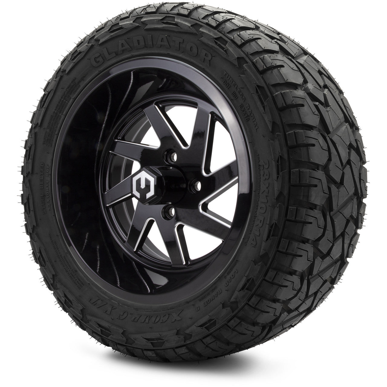 14" MODZ Fury Glossy Black - Tire and Wheel Combo