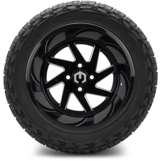14" MODZ Fury Glossy Black - Tire and Wheel Combo
