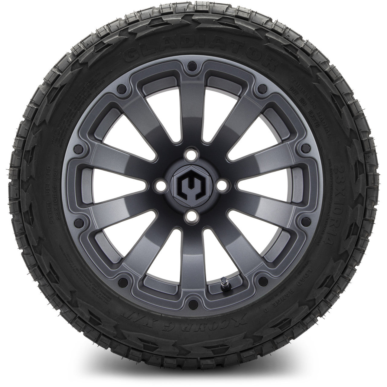 14" MODZ Bomber Matte Gunmetal - Tire and Wheel Combo