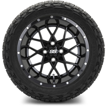14" MODZ Vortex Glossy Black - Tire and Wheel Combo