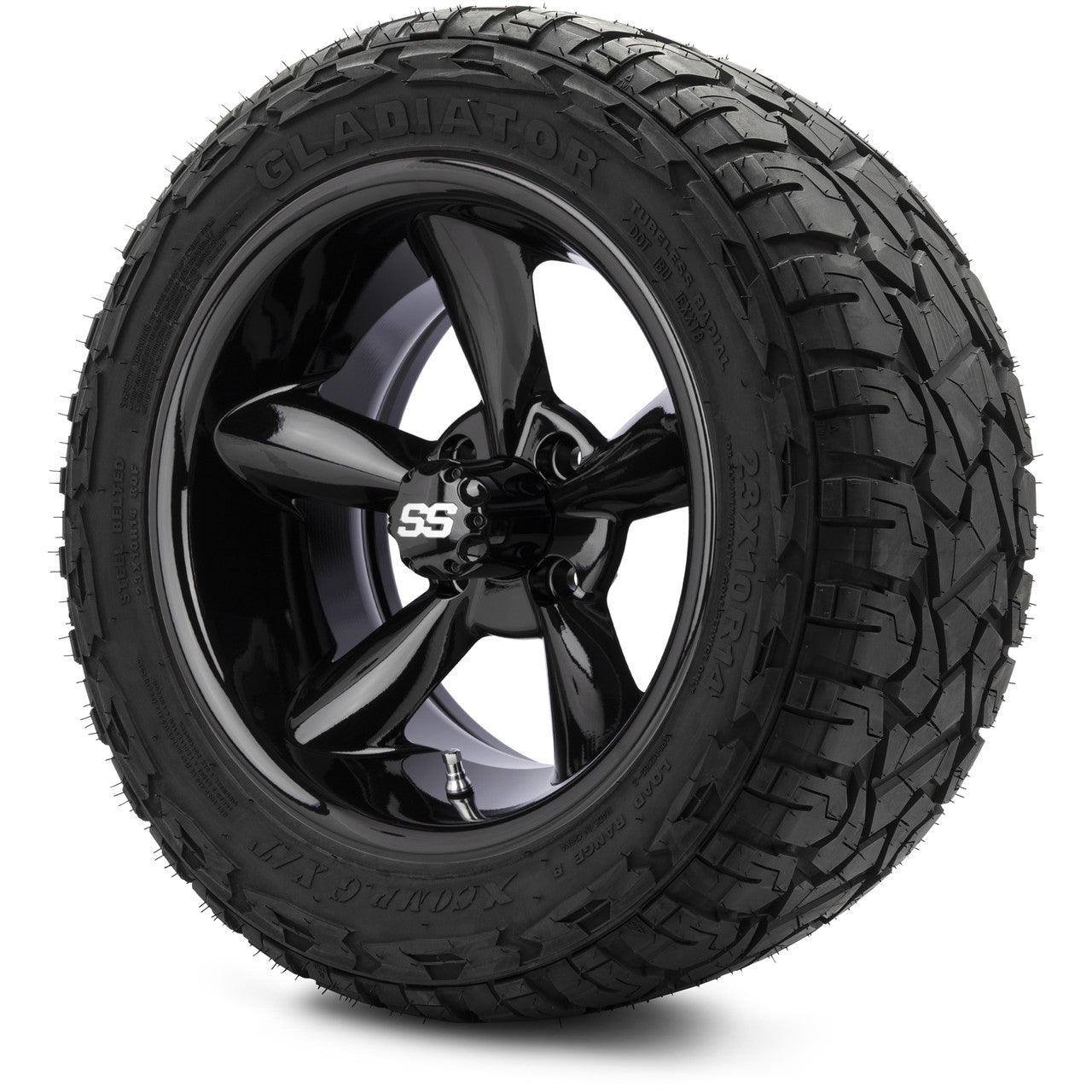 14" MODZ Godfather Glossy Black - Tire and Wheel Combo