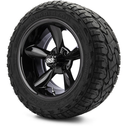 14" MODZ Godfather Glossy Black - Tire and Wheel Combo