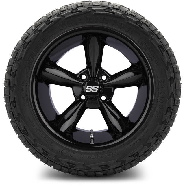 14" MODZ Godfather Glossy Black - Tire and Wheel Combo