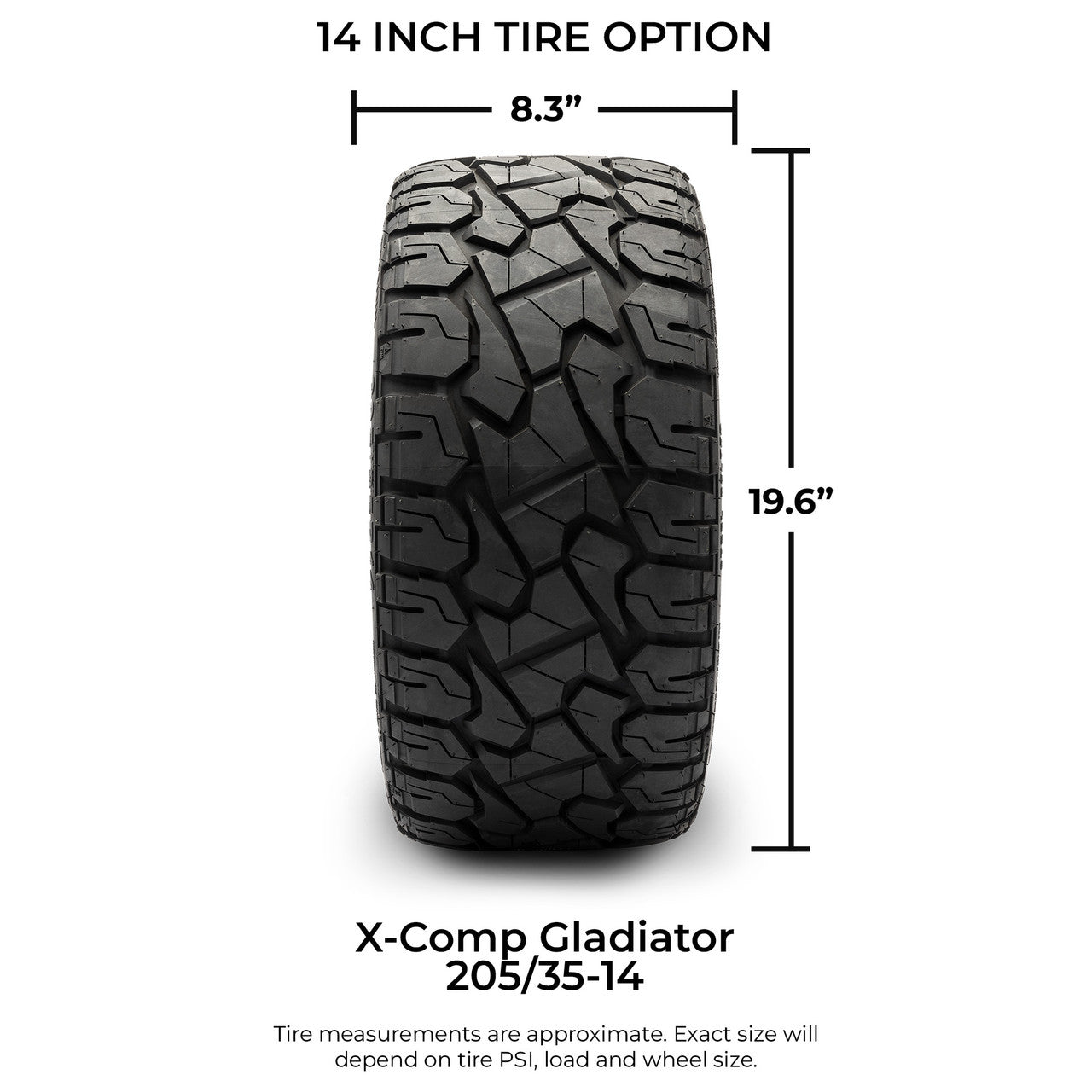 XCOMP Gladiator Steel Belted 205/35-14 - Set of 4