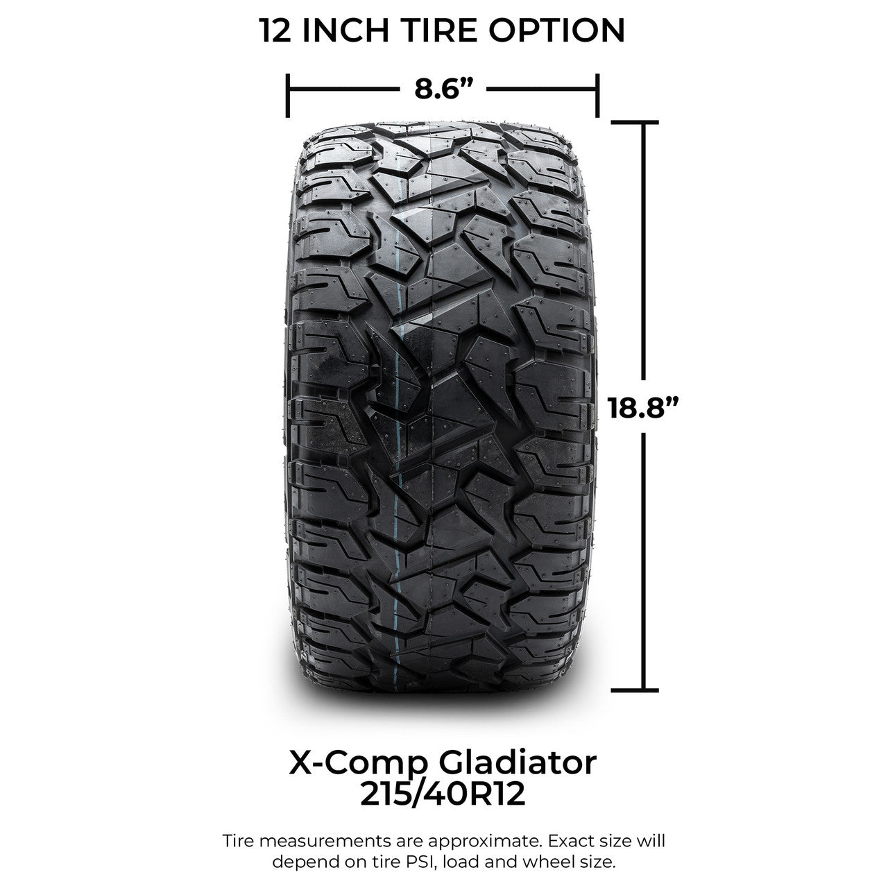 XCOMP Gladiator Street Tires 215/40R12 - Set of 4