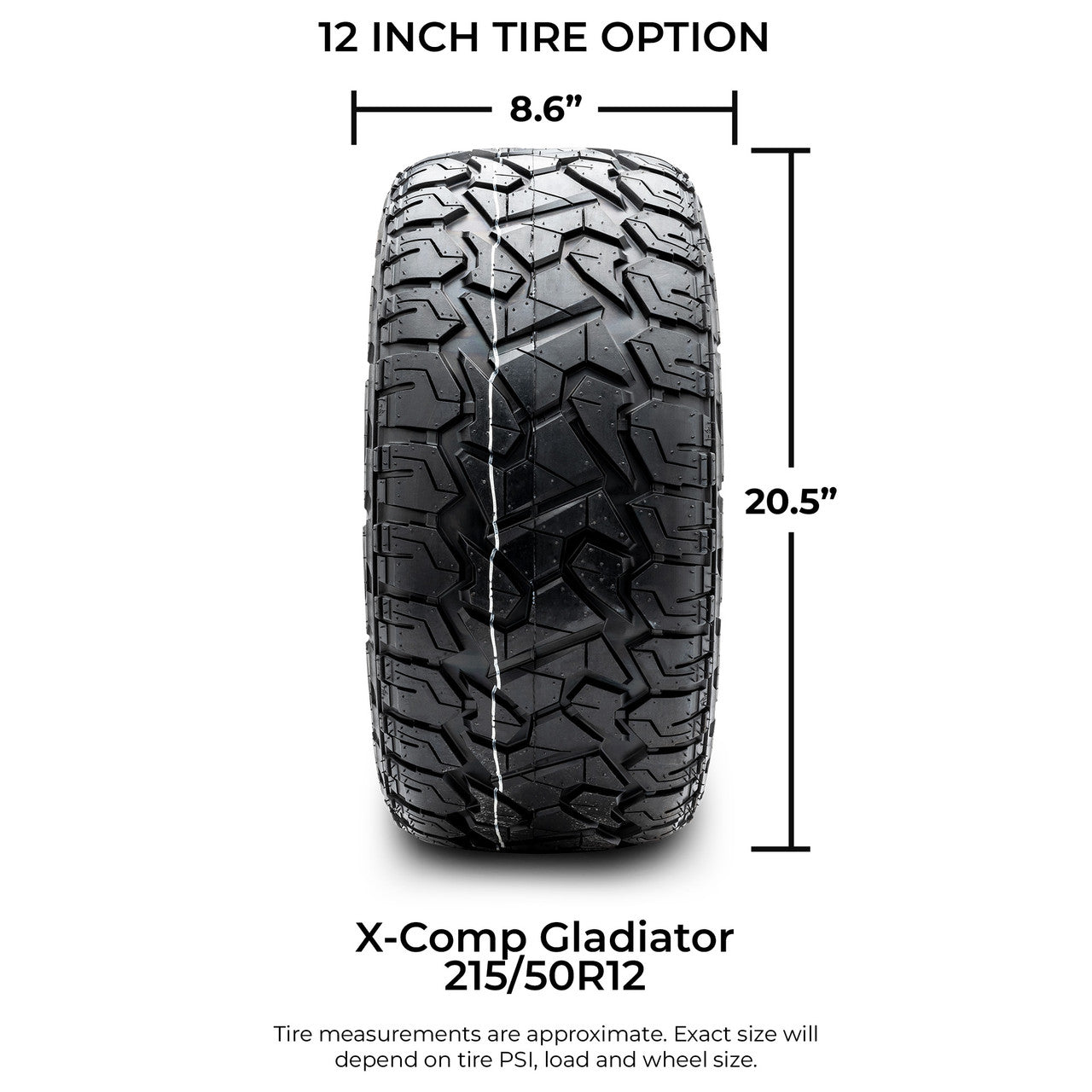 XCOMP Gladiator Street Tire 215/50R12 (Individual)