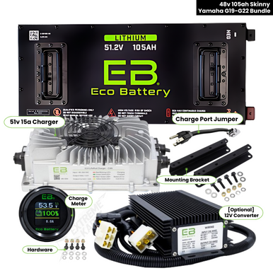 Yamaha G19/G22 - Eco Battery 48V 105AH Skinny Bundle