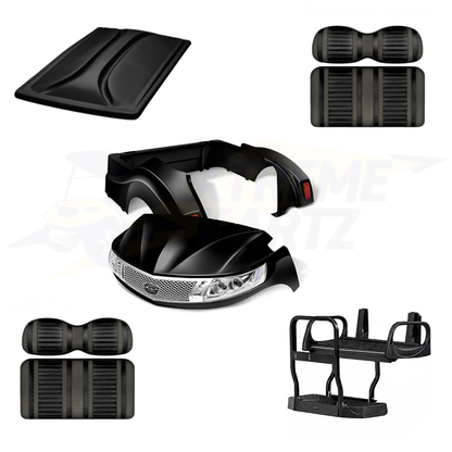 Yamaha Drive2 Phoenix 5pc Upgrade Kit:
Body Kit - Black, Extreme Seat -Black/Graphite, 80" Top - Black, Rear Seat Kit - Max5 (without cupholder)
