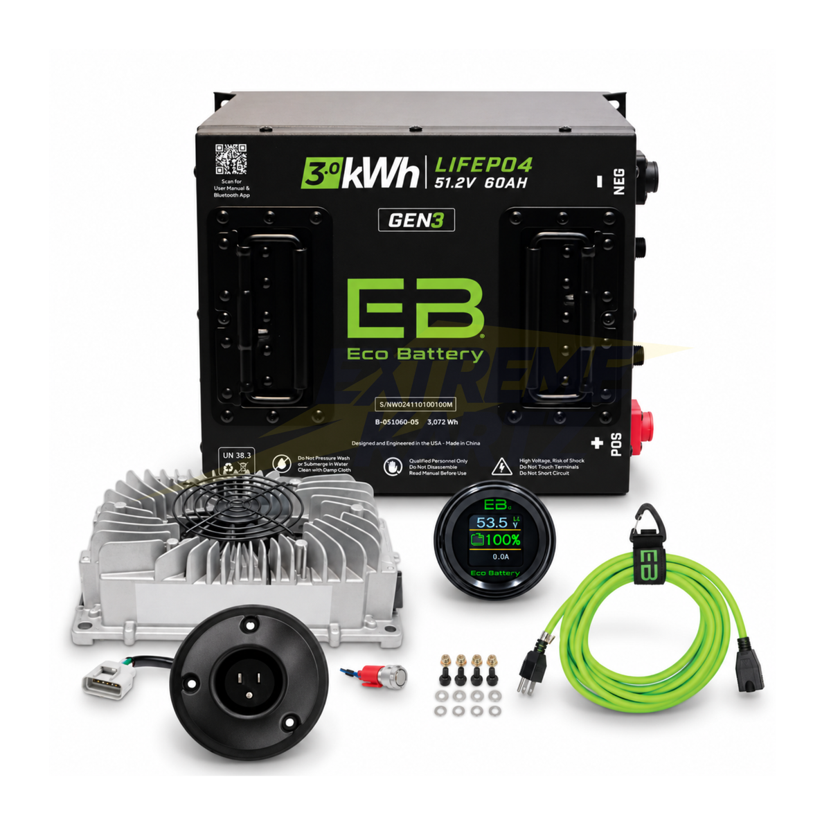 Eco Battery 48V 60Ah Lithium Bundle Kit
