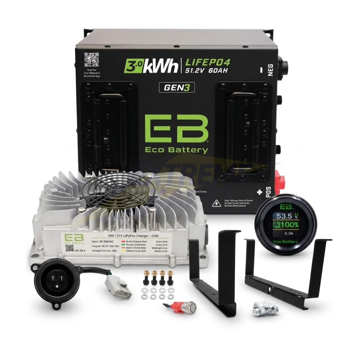 Eco Battery 48V 60Ah Lithium Bundle Kit
