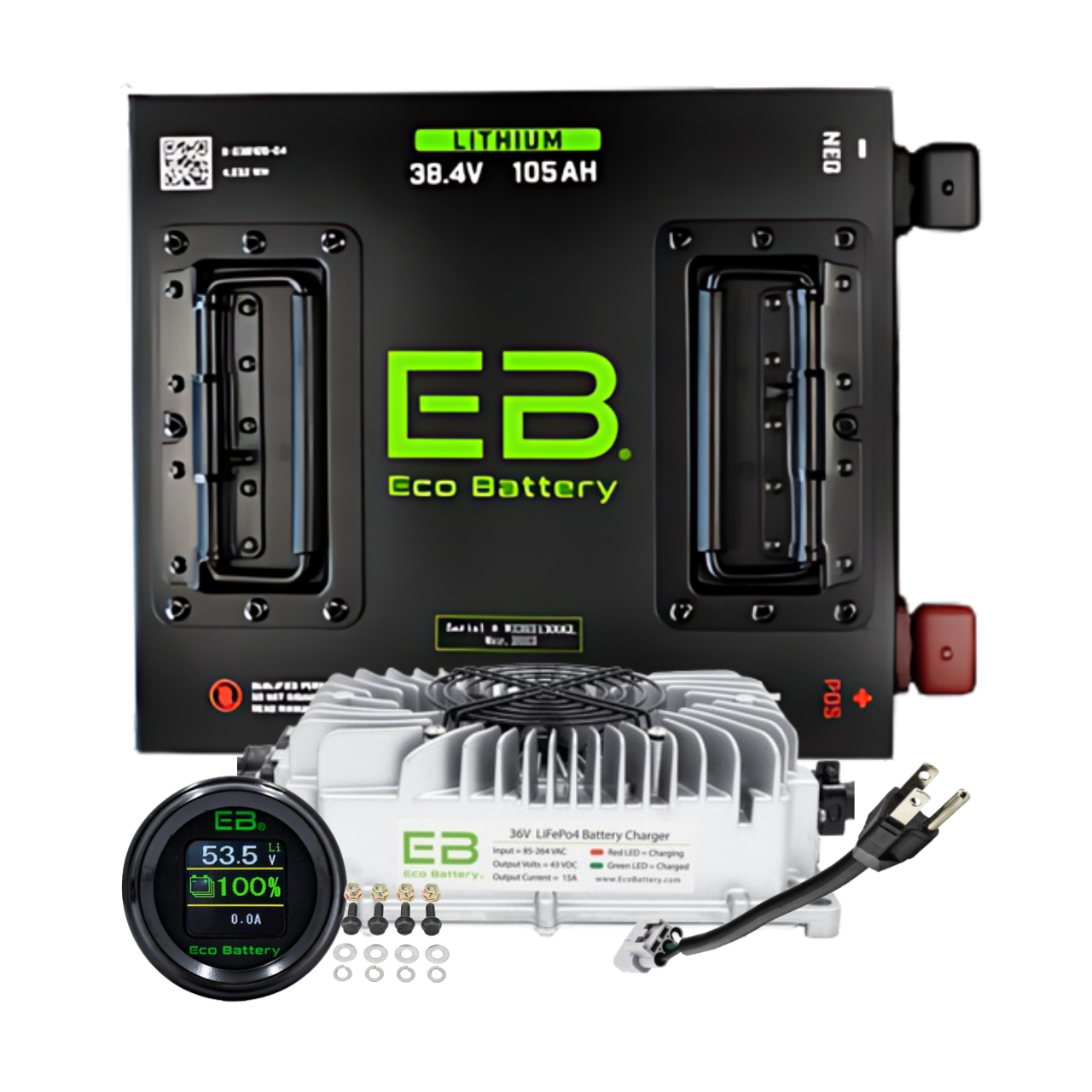 Eco Battery 36V 105Ah Lithium Bundle Kit with Charger