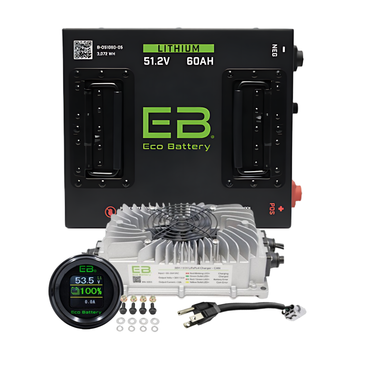 Eco Battery 48V 60Ah Lithium Bundle Kit with Charger