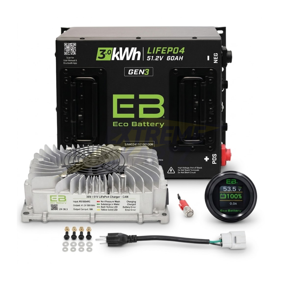 Eco Battery 48V 60Ah Lithium Bundle Kit