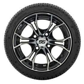 12 GTW Spyder Machined and Black Wheels with 18 Fusion Street Tires  Set of 4