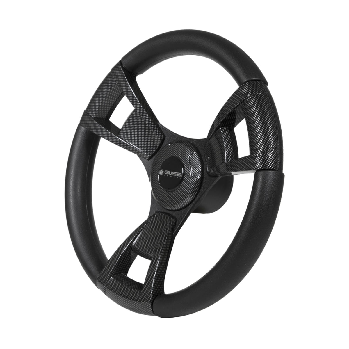 Gussi Italia® Model 13 Black/Carbon Fiber Steering Wheel For Club Car DS