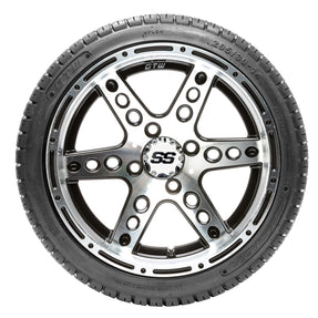 14 GTW Dominator Black and Machined Wheels with 18 Fusion Street Tires  Set of 4