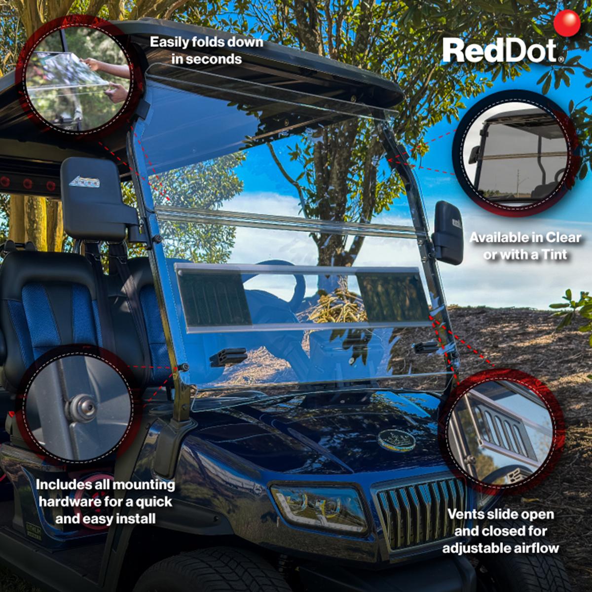 RedDot Evolution D5 Ranger & Maverick Tinted 1/4" Vented Folding Windshield