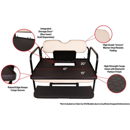 GTW MACH3 Rear Flip Seat for E-Z-Go TXT -  (Years 1994.5-Up)