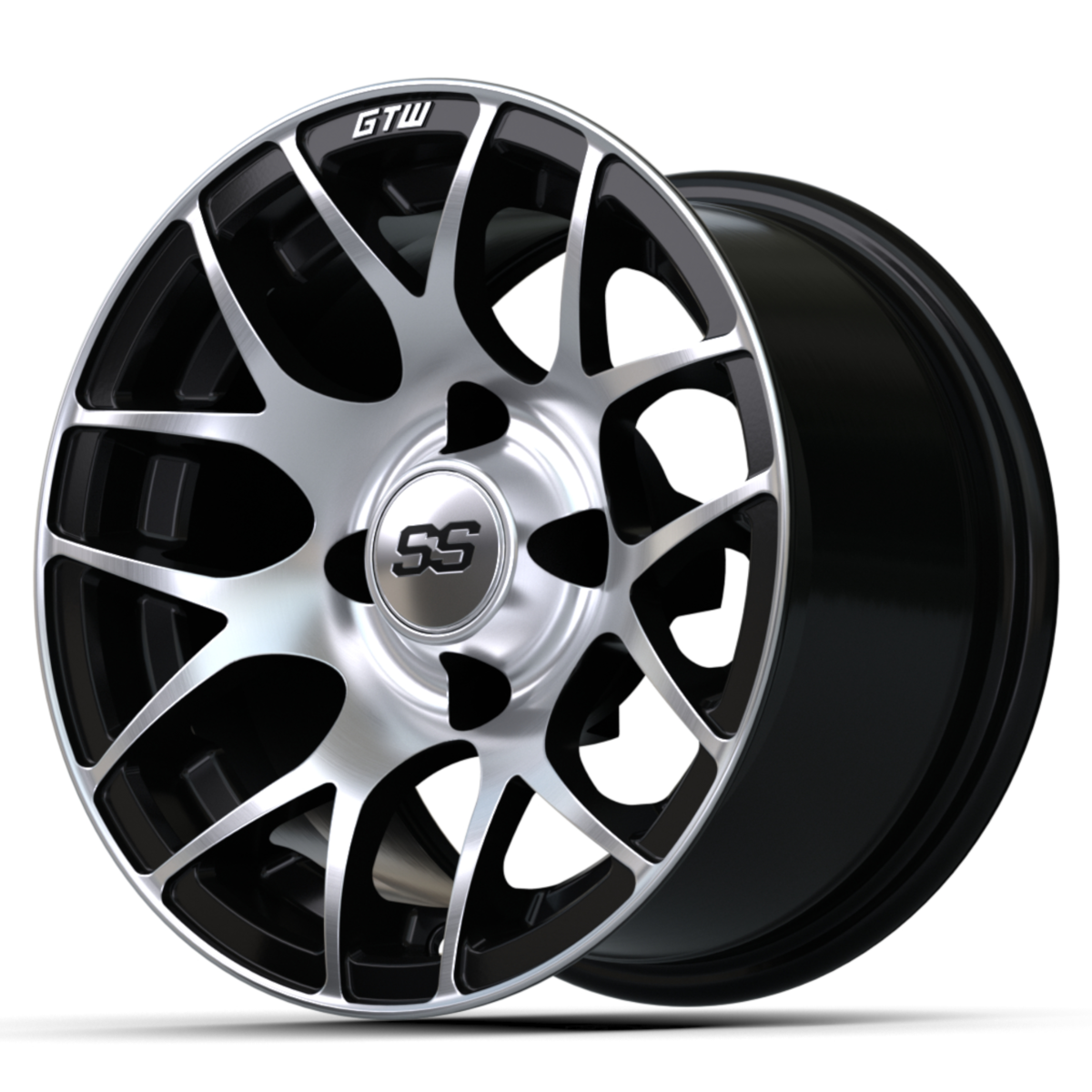 GTW Pursuit 12x7 Machined Black Wheel