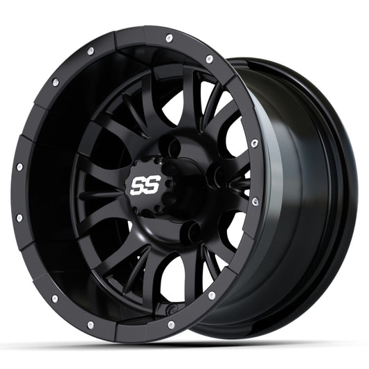 Wheel, 12X7 Diesel, Matte Black w/SS Cap