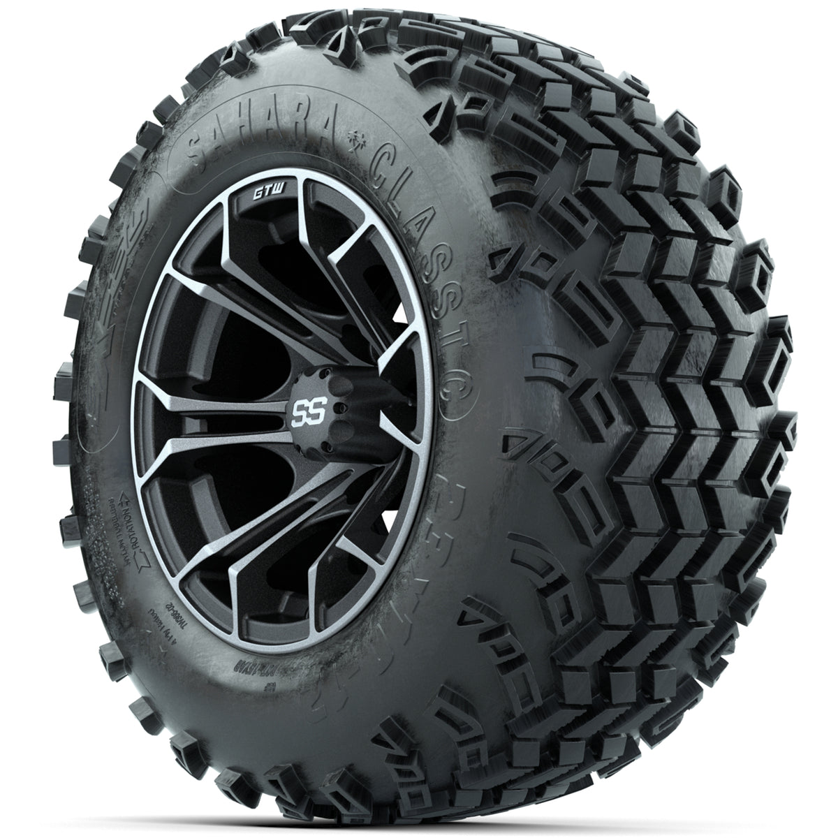 Set of (4) 12 in GTW Spyder Wheels with 23x10-12 Sahara Classic All-Terrain Tires