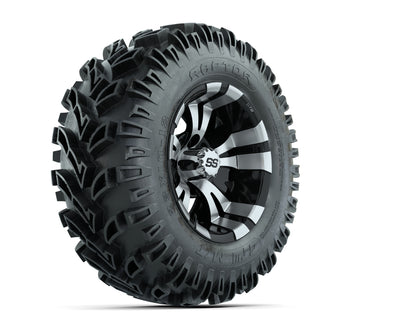 12” GTW Vampire Black and Machined Wheels with 23” Raptor Mud Tires – Set of 4