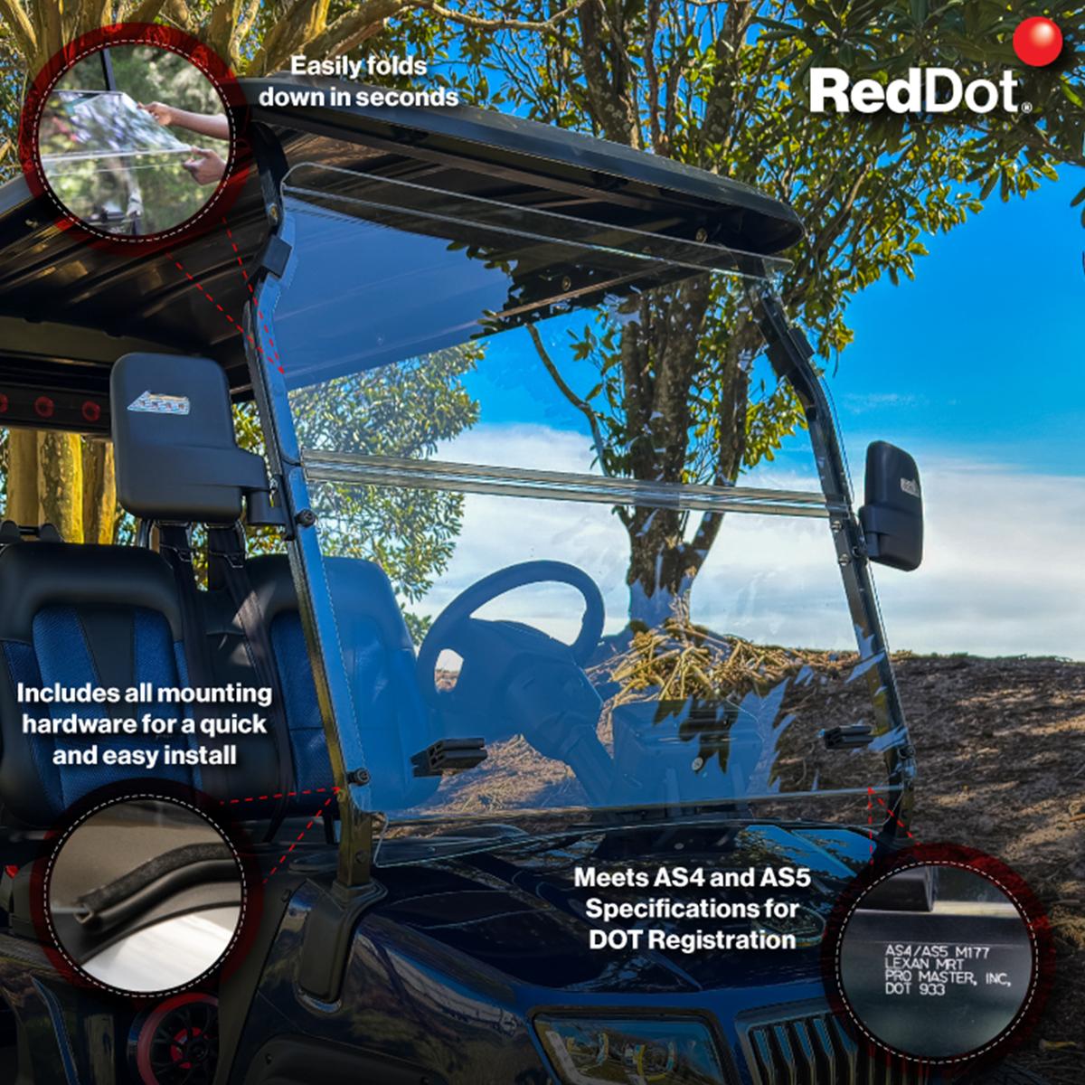 RedDot Evolution D5 Ranger & Maverick DOT Folding Windshield
