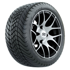 12 GTW Pursuit Black/Machined Wheels with Mamba Street Tires  Set of 4