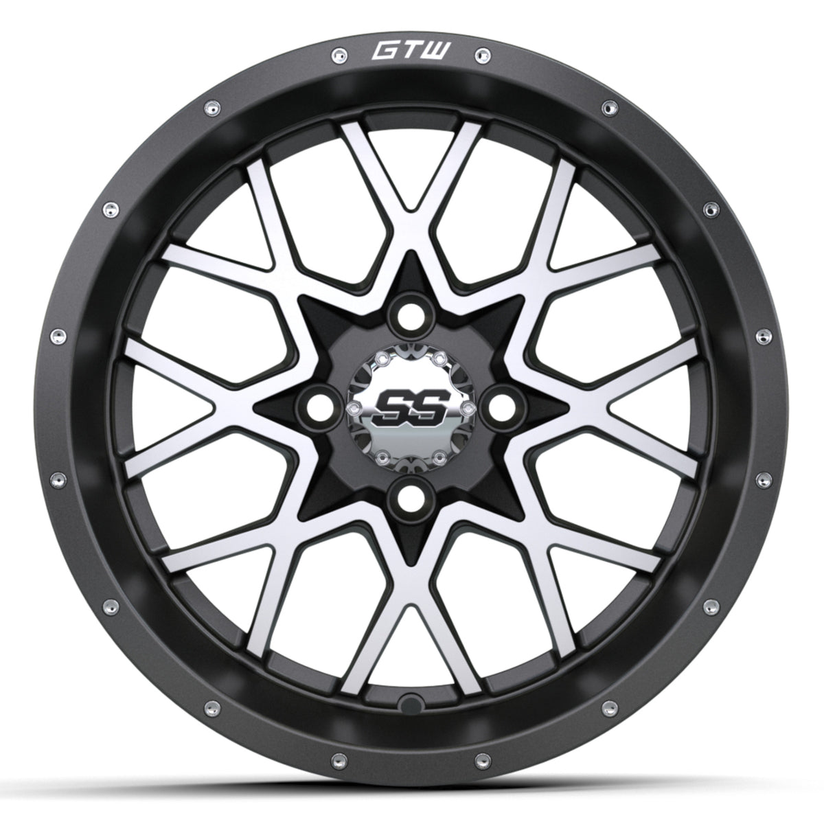 Vortex 2 Wheel, 14X7, Matte Gray/Matte Machined