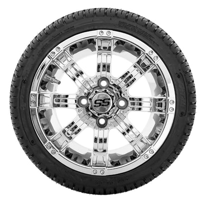 12” GTW Tempest Chrome Wheels with 18” Fusion Street Tires – Set of 4