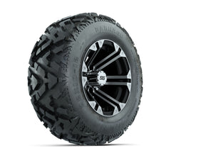 12 GTW Specter Black and Machined Wheels with 23 Barrage Mud Tires  Set of 4