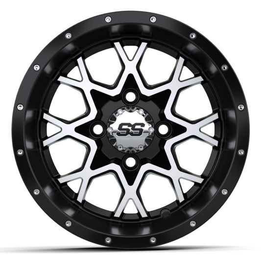 Vortex 2 Wheel, 12X7 Matte Black/Matte Machined