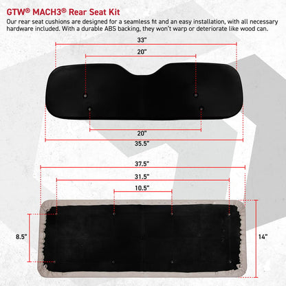 GTW MACH3 Rear Flip Seat for E-Z-Go TXT -  (Years 1994.5-Up)