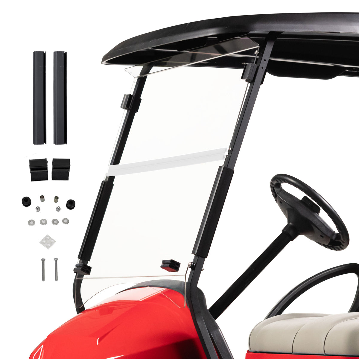 RedDot Club Car Precedent/Tempo/Onward 1/4″ Folding Clear Windshield (Years 2004-Up)