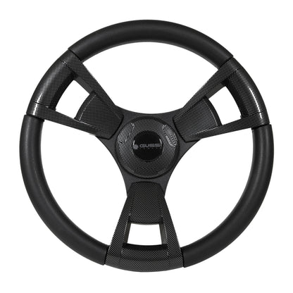 Gussi Italia® Model 13 Black/Carbon Fiber  Steering Wheel For E-Z-GO