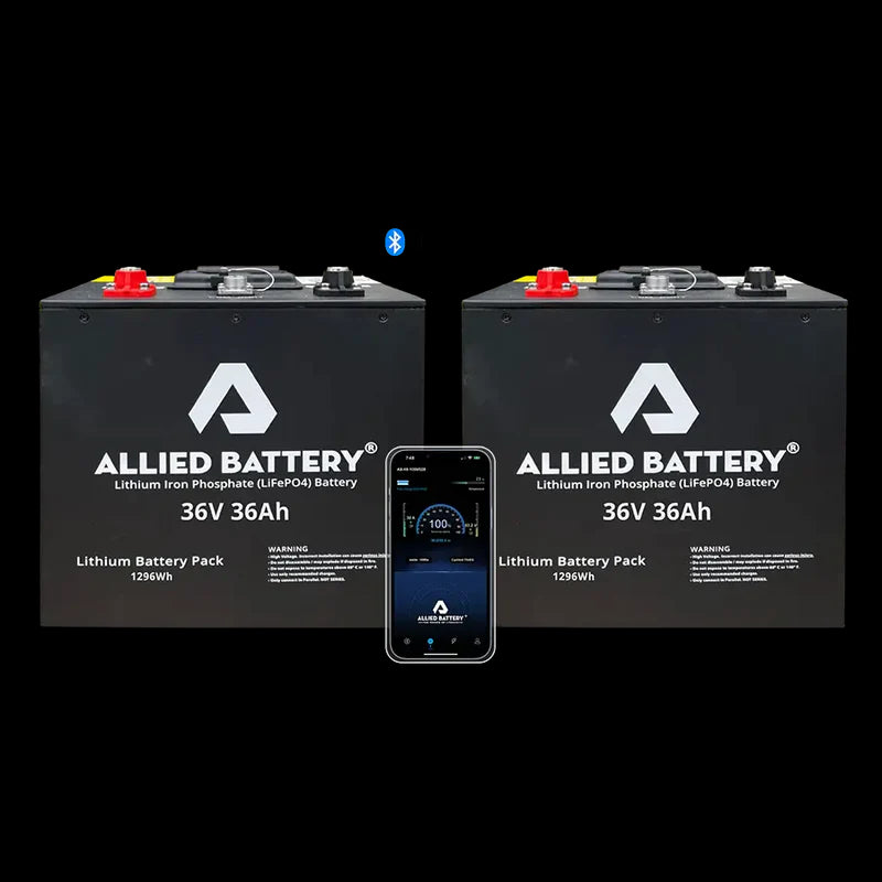 Allied Lithium 36V Golf Cart Battery Conversion Kit - 2 x 36ah (72ah total)