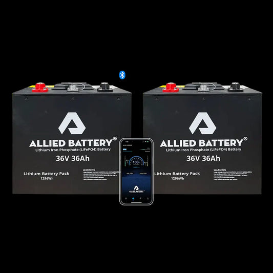 Allied Lithium 36V Golf Cart Battery Conversion Kit - 2 x 36ah (72ah total)