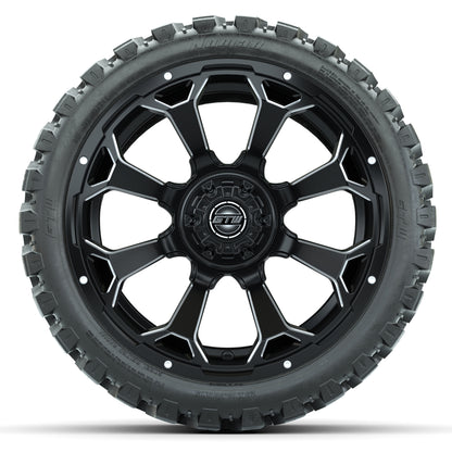 Set of (4) 15″ GTW Raven Matte Black Wheels with 23x10-R15 Nomad All-Terrain Tires