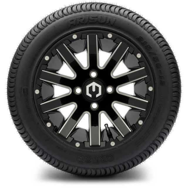 12" MODZ Mauler Glossy Black - Tire and Wheel Combo