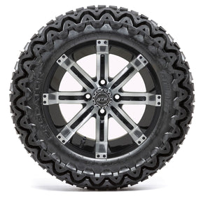 14 GTW Tempest Black and Machined Wheels with 23 Predator A/T Tires  Set of 4