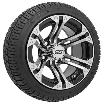 12 GTW Specter Black and Machined Wheels with 18 Fusion Street Tires Set of 4