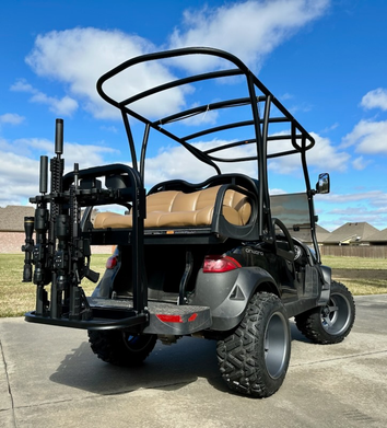 Club Car Onward golf cart gun rack — aluminum frame that holds up to four long guns