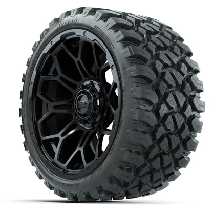 Set of (4) 15″ GTW Bravo Matte Black Wheels with 23x10-R15 Nomad All-Terrain Tires