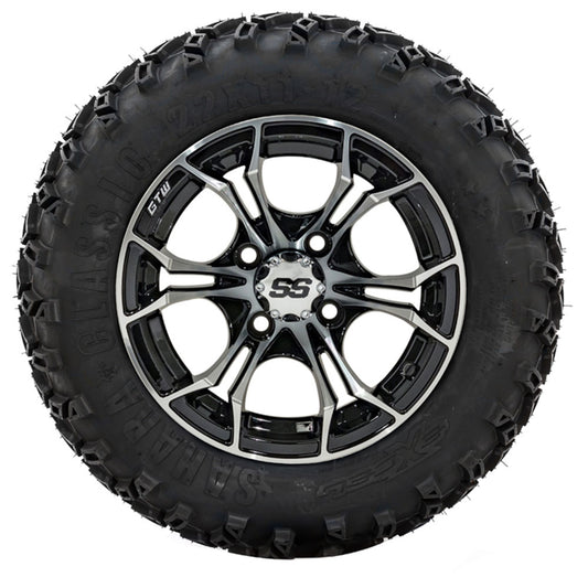 12” GTW Spyder Black and Machined Wheels with 22” Sahara Classic A/T – Set of 4