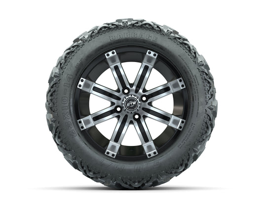 14” GTW Tempest Black and Machined Wheels with 23” Barrage Mud Tires – Set of 4