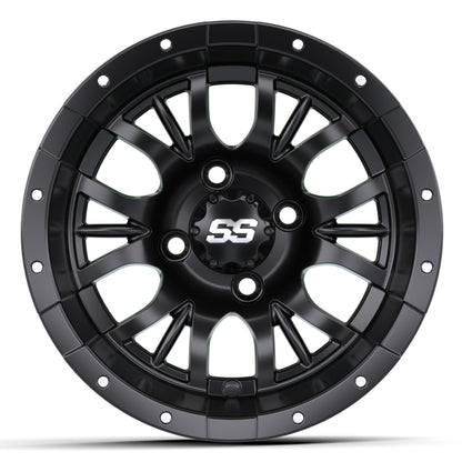 Wheel, 12X7 Diesel, Matte Black w/SS Cap