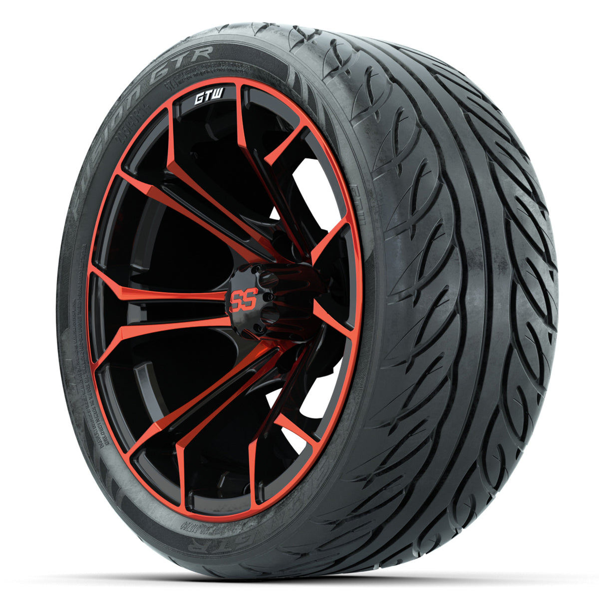 Set of (4) 14 in GTW Spyder Wheels with 205/40-R14 Fusion GTR Street Tires