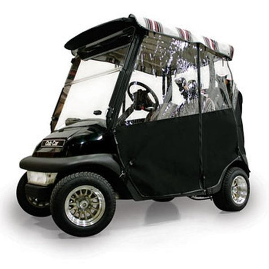 Black Sunbrella 3-Sided Custom Over-The-Top Enclosure - Fits E-Z-GO TXT 1994-Up